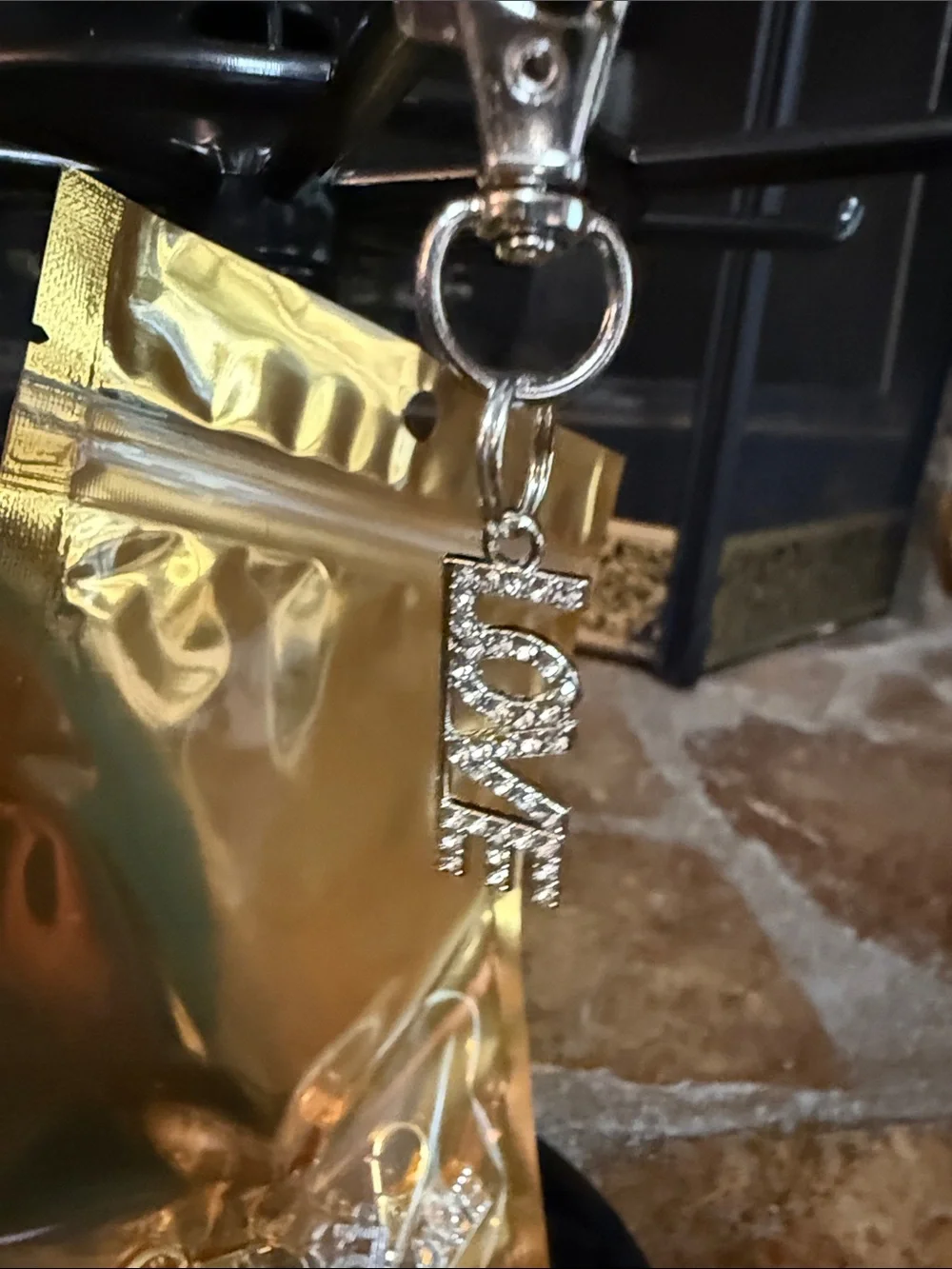 Sparkling LOVE Charm Keychain Pendant - set of 10